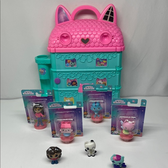 Gabby Dough Dollhouse Pink and Teal Cat Playset - Picture 4 of 11
